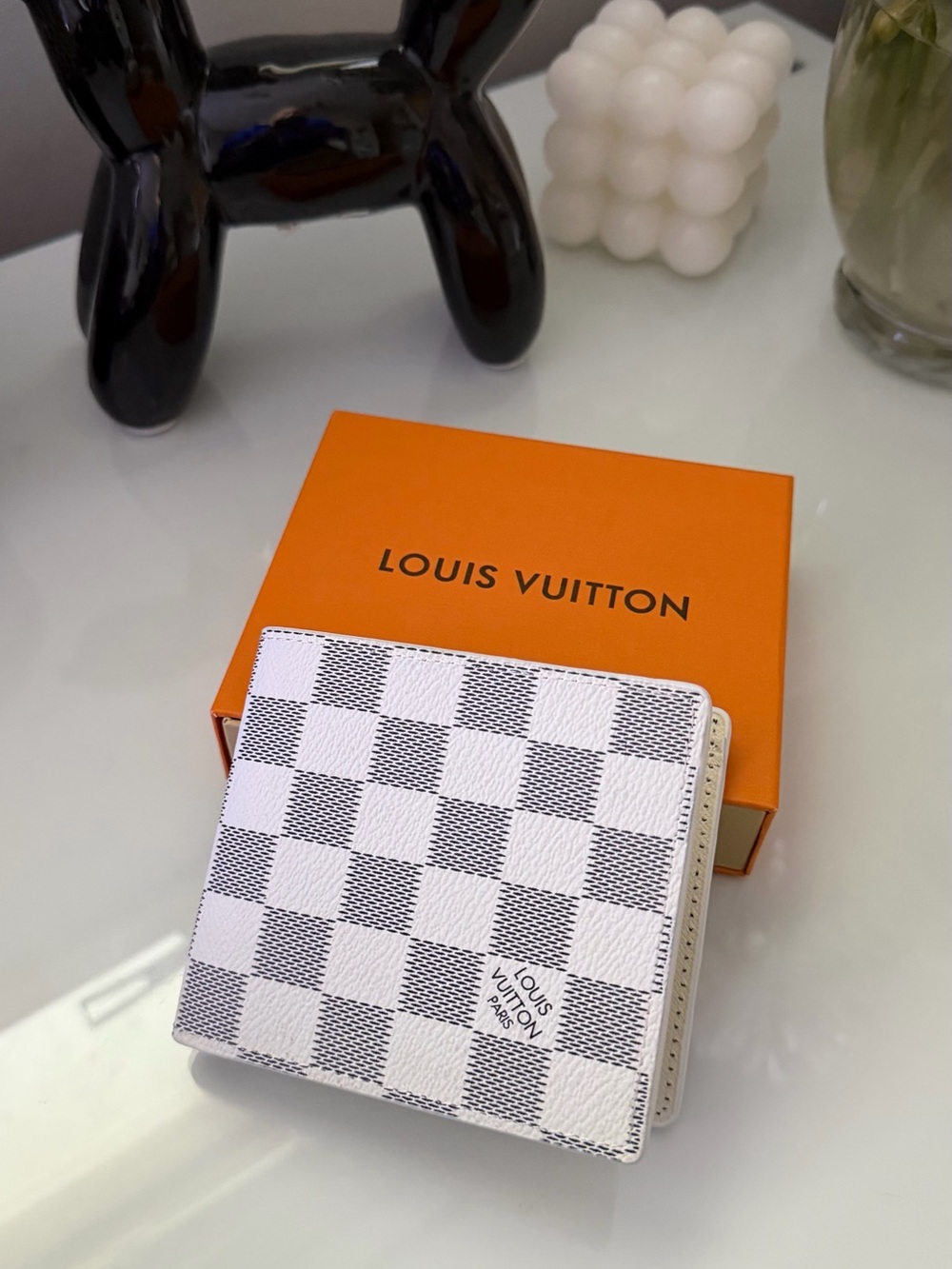 Louis Vuitton White Damier Azur Money Clip Wallet